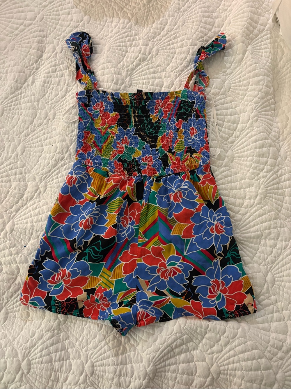 Lulu's Multicolor Floral Smocked Romper